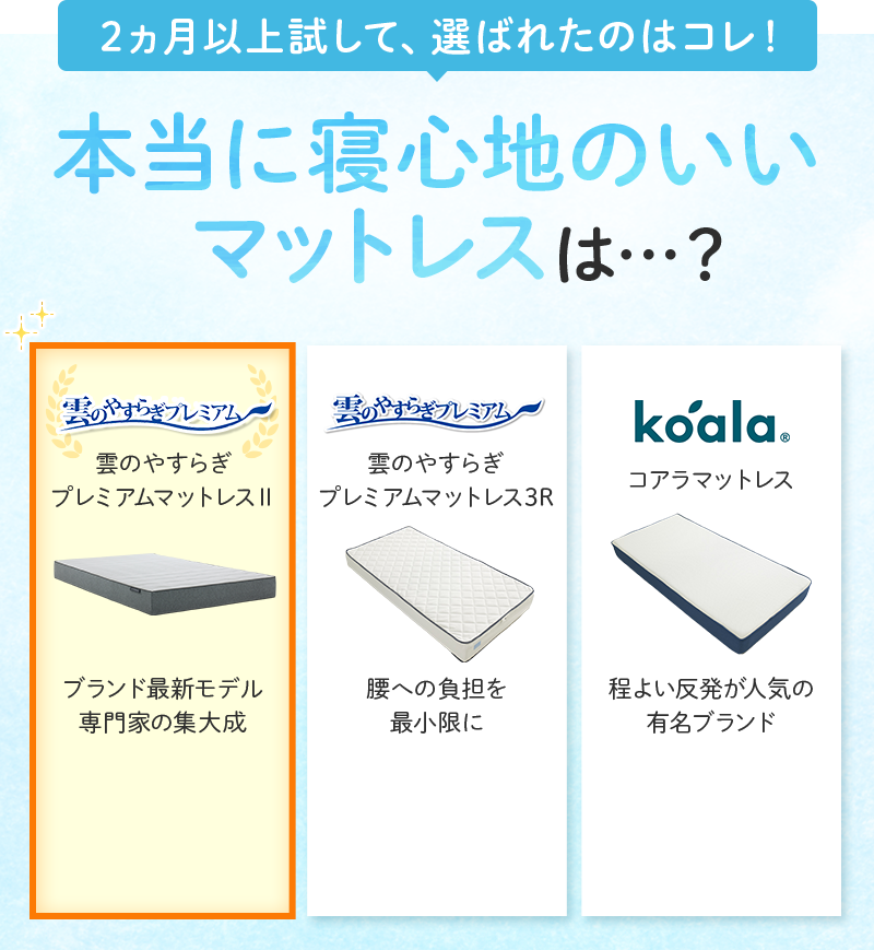 2ヵ月以上試して、選ばれたのはコレ 本当に寝心地のいいマットレスは...？